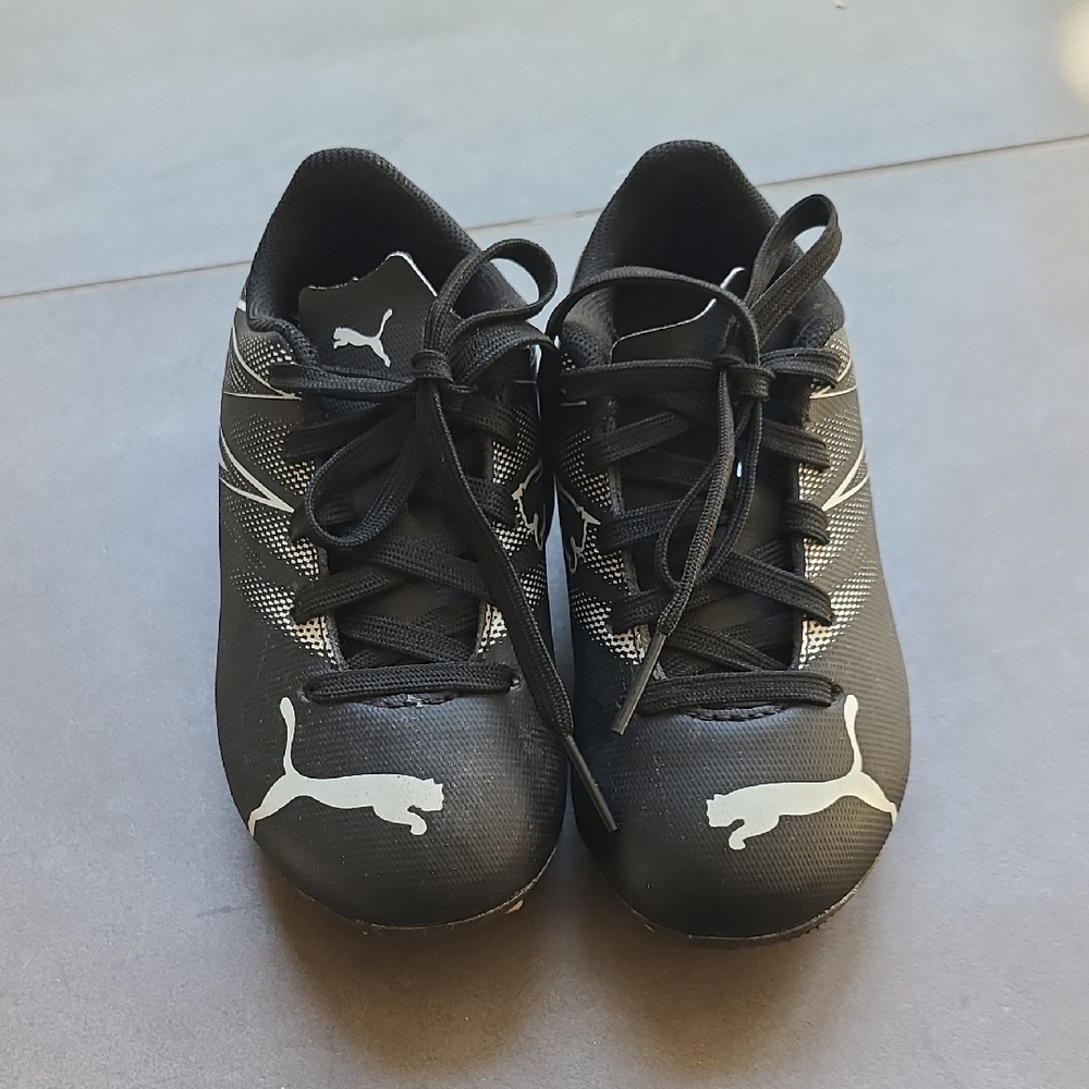 Puma Kids Black and White Soccer Cleats
